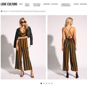 Green & gold lined strappy jumpsuit